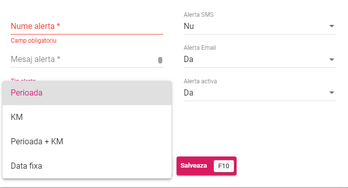 tip-alerta configurare rute foi de parcurs
