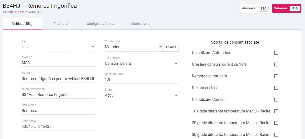 config.utilaj consum
