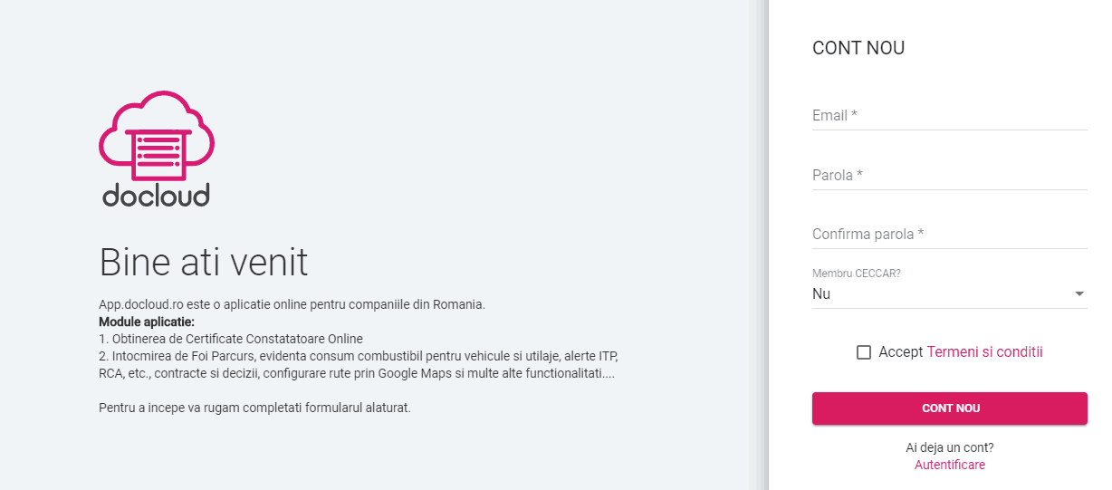 inregistrare cont nou