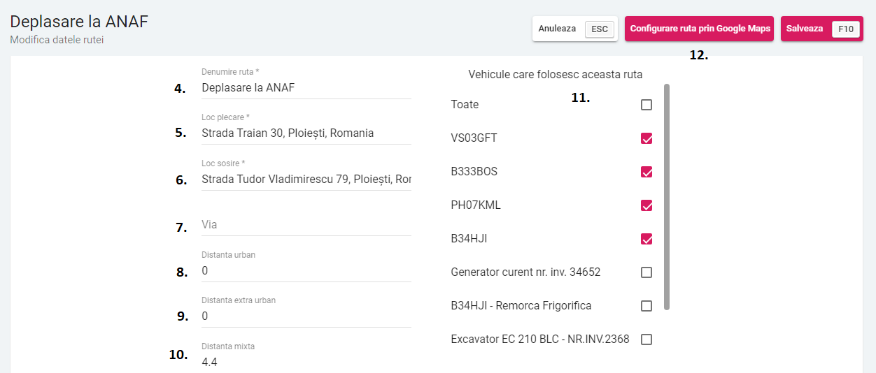 ruta-2 configurarea rutelor